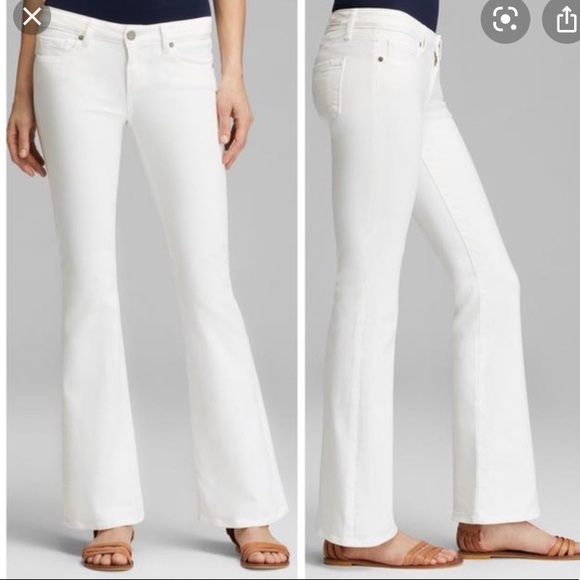 Paige Lauren Cayon low rise White bootcut Jeans - Picture 5 of 9